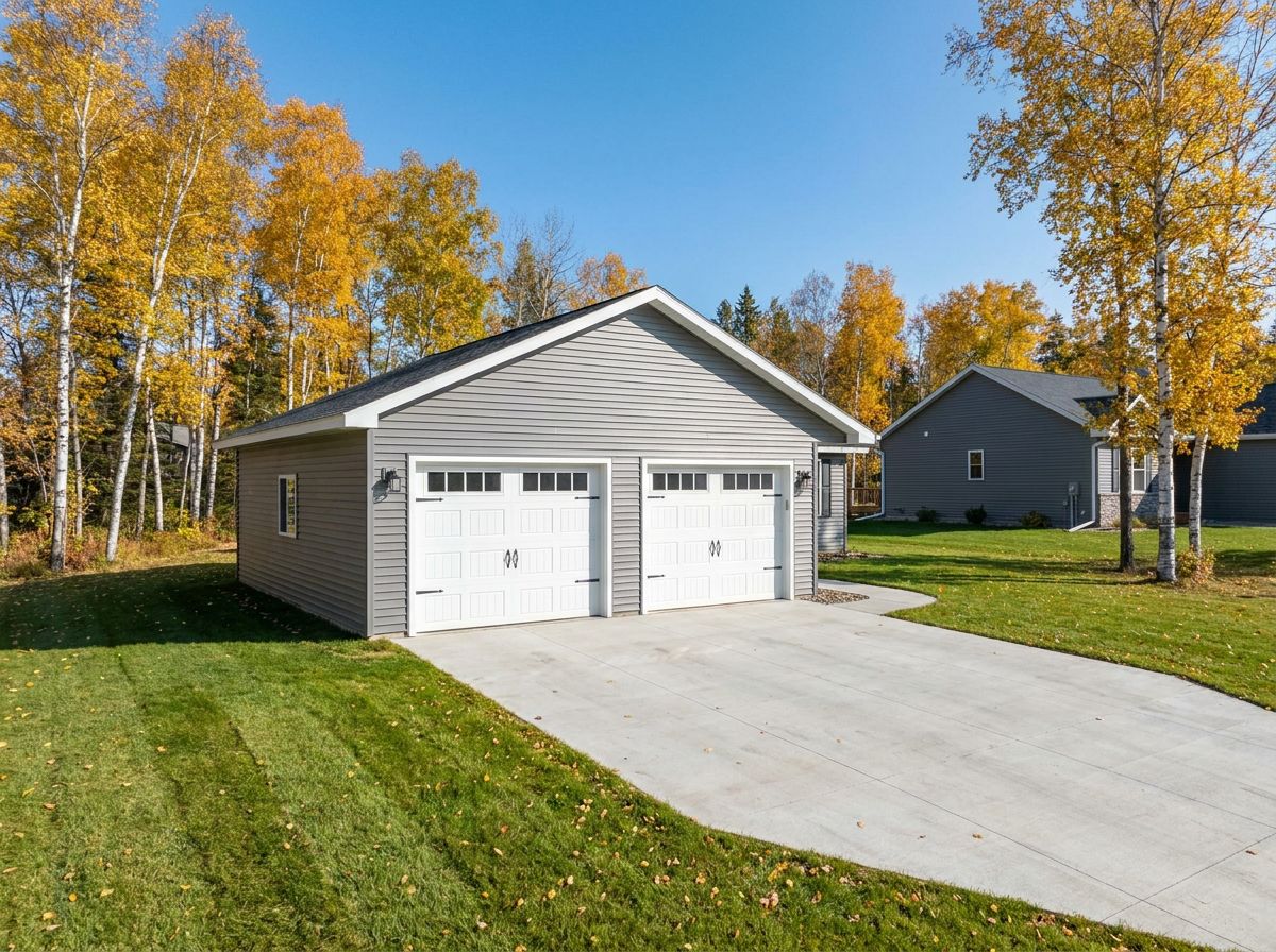 Detached two-car garage built by ProCon in Northern Minnesota