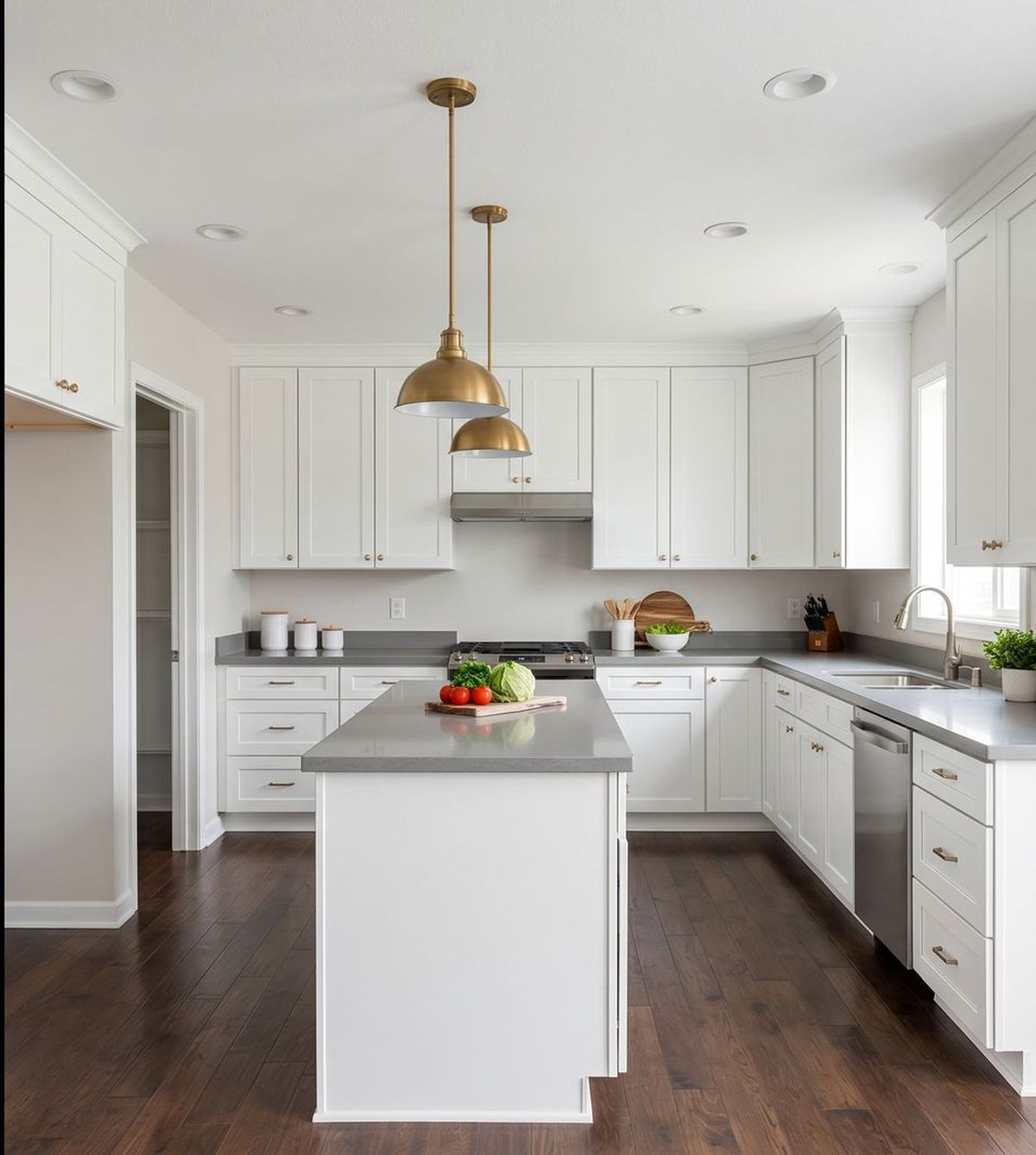 Kitchen after a ProCon remodel — custom cabinetry, new counters and lighting
